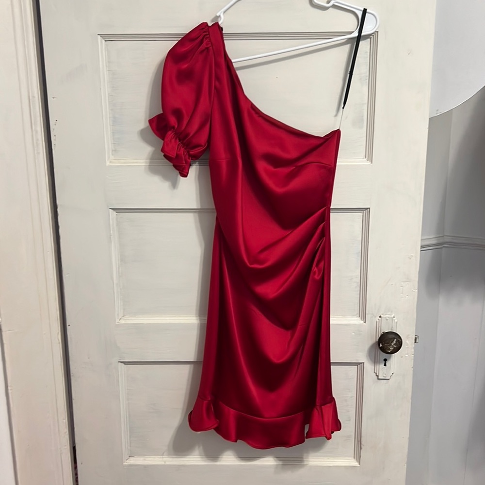 Satin Red Dress